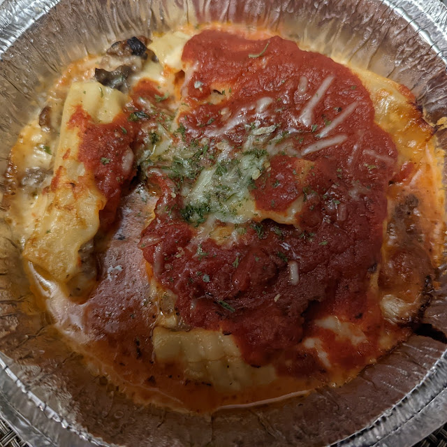 Deep dish pizza overhead